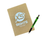 notebook and green pen