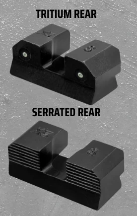 SERRATED TRITIUM OR BLACKED-OUT REAR SIGHT