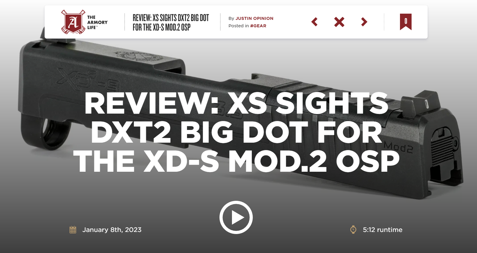 XD-S Mod 2 Sight install blog from The Armory Life. 