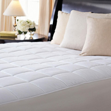 Slumber Rest Premium Quilted Heated Electric Mattress Pad Box Pattern SC7 Twin White
