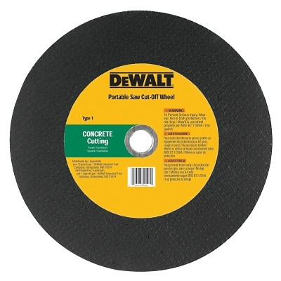6400 Rpm DeWalt High Speed Wheels, 12 in, 1 in Arbor, C24P, 6,400 rpm, Concrete ...