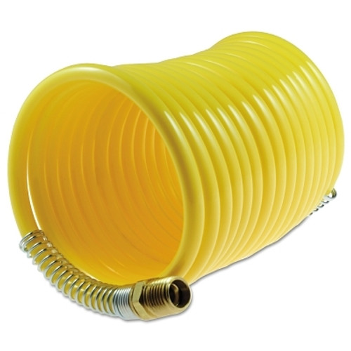 Nylon Self-Storing Air Hoses, 1/4 in I.D., 25 ft, 1 Swivel Fittings (1 EA)