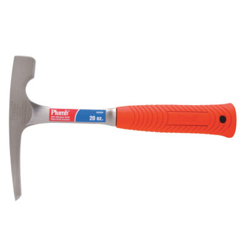 Solid Steel Brick Hammer, 20 oz, 11 in, Plastic/Steel Handle (1 EA)