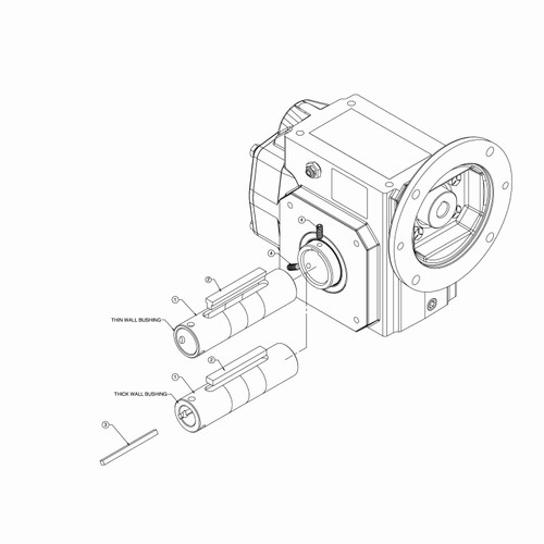 Hub City HERA Cast Iron Helical-Hypoid Reducer - HERA45 KIT, BUSHING OUTPUT .875