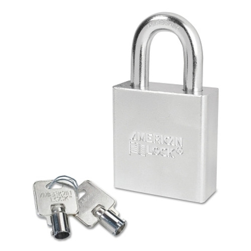 Steel Padlocks (Square Body w/Tubular Cylinder), 3/8 in Diam., 1 1/8 in Long (6 EA / BX)