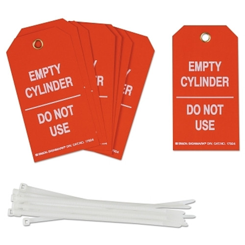 Cylinder Status Tags, 3 in x 5.3 in, Empty Cylinder/Do Not Use, White/Red (10 EA / PKG)