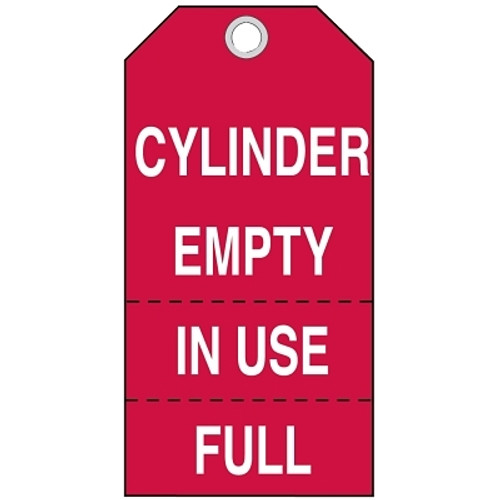 Cylinder Status Tags, 5 3/4 x 3 in, Cylinder Empty, In Use Full (100 EA / PKG)