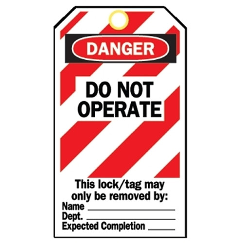 Heavy Duty Lockout Tags, 4.8 x 7 1/2 in, Danger, Do Not Operate (25 EA / PKG)