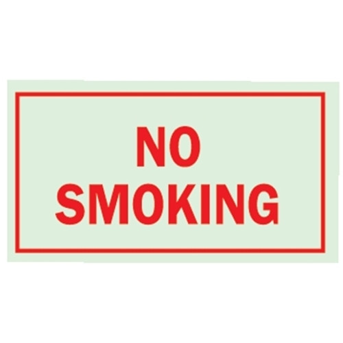 Glo Glow-In-The-Dark Safety Signs, No Smoking, Glow Background/Red Text (1 EA)