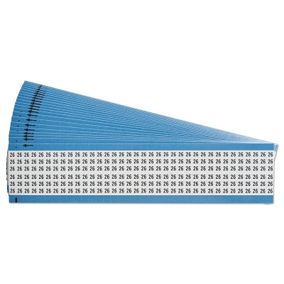 Brady Solid Numbers Wire Marker Cards, 9 1/2 in x 2 1/4 in, "26", Black on White (1 EA / EA)
