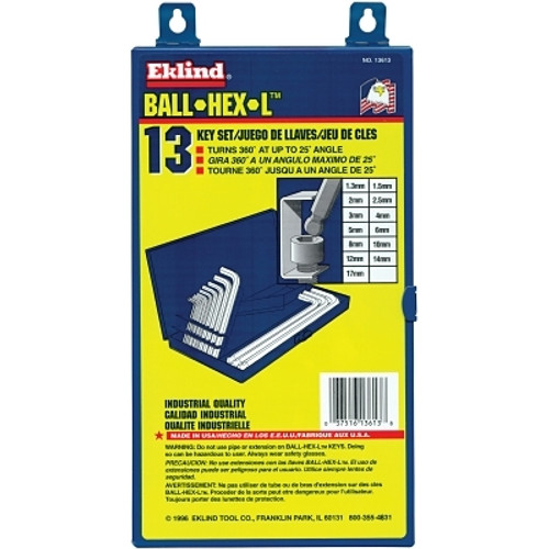 Ball-Hex-L Key Sets, 13 per box, Hex Ball Tip, Metric (1 ST / ST)
