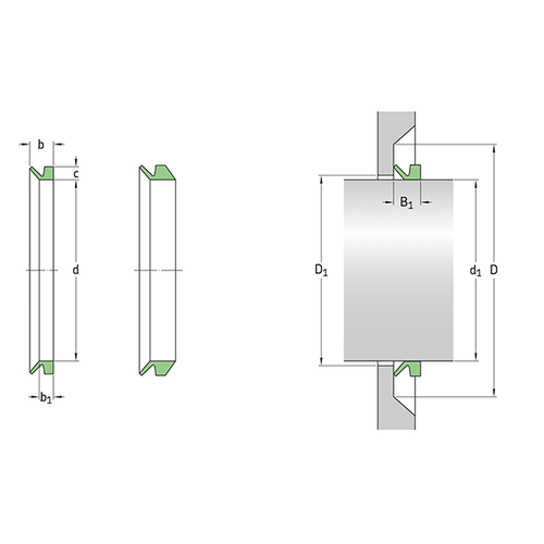 CR Seals 408503 Type VR4 V-Ring Seal, 32.0473 in ID x 37.843 in OD x 2 in W, 33.1103 to 33.504 in Dia Shaft, NBR
