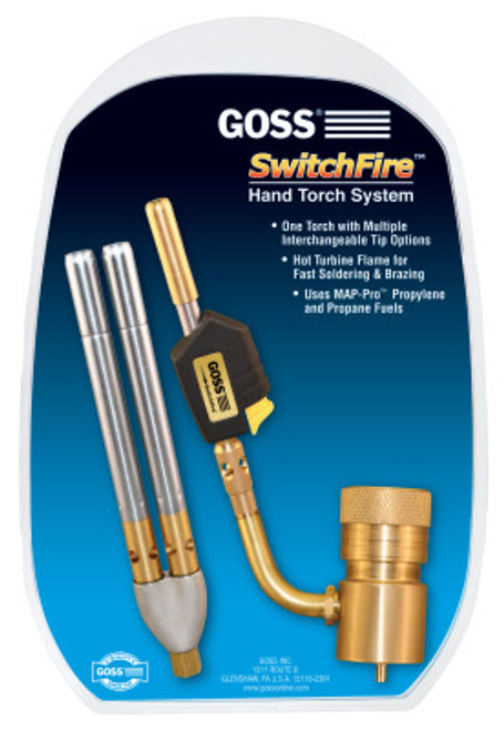SwitchFire Hand Torch Kit, Braze/Solder, Regulator, Piezo Lighter Tip, Twin Tip (1 EA)