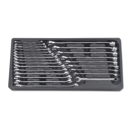 GEARWRENCH 24 Pc Long Pattern Combination Wrench Sets, 12 Point, SAE/Metric, Storage Tray (1 ST / ST)