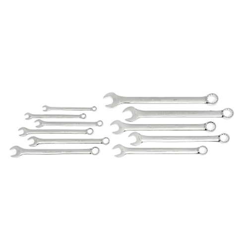 GEARWRENCH Long Pattern Combination Metric Wrench Sets, 12 Points, SAE, Chrome, 11 Pc. (1 ST / ST)