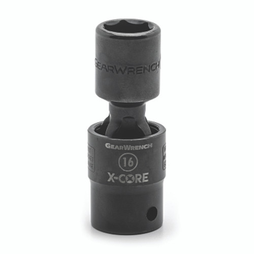 GEARWRENCH 6 Point Standard X-Core Pinless Universal Impact Metric Socket, 1/2 in Drive, 16 mm Opening (1 EA / EA)