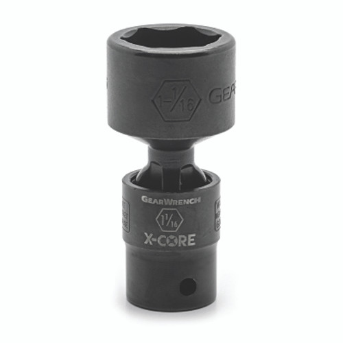 GEARWRENCH 6 Point Standard X-Core Pinless Universal Impact SAE Socket, 1/2 in Drive, 1 in Opening (1 EA / EA)