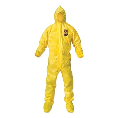 KLEENGUARD A70 Chemical Splash Protection Coveralls, Yellow, L, Hood/Boots (12 EA / CA)