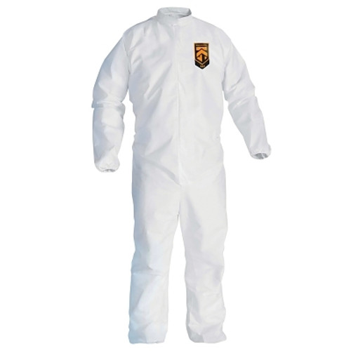 KleenGuard A45  Breathable Liquid & Particle Protection Elastic Wrist/Ankle Coveralls, White, XL, Fr Zipper (25 EA / CA)