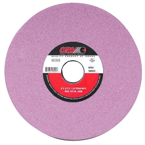 CGW Abrasives Pink Surface Grinding Wheels,, 14 X 1 1/2, 5" Arbor, 46, J (1 EA / EA)