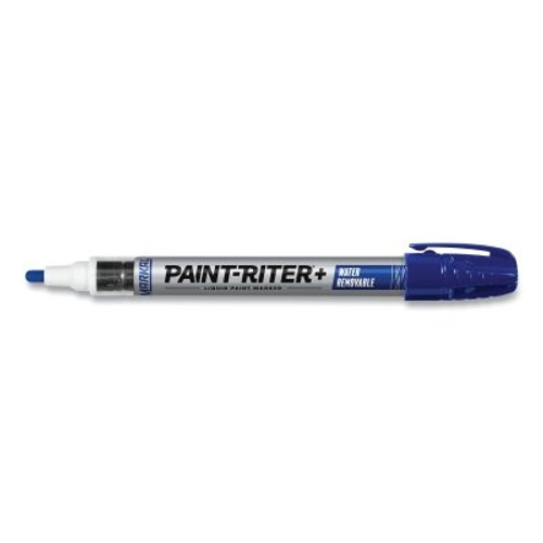 Markal Paint-Riter+ Water Removable Marker, 1/8 in Tip, Medium, Blue (48 MKR / CS)