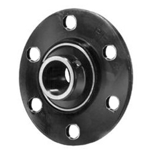 Timken QVVFK22V400SC - 6 Bolt Round Flange Block; 4" Bore; 12.9" Bolt Circle; 6.64" Bolt Spacing; 1 Piece Solid; V Lock Mount; Cast Steel; Spherical Roller Bearing; 4.99" Length Thru Bore; Relubricatable; Double Lip Viton Seals