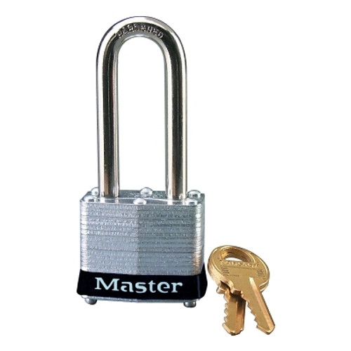 Laminated Steel Safety Padlocks, 9/32 in D, 2 in L x 5/8 in W, Black (6 EA / BX)