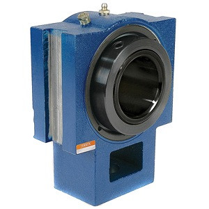Timken QMTU10J115SN - Take Up Bearing Only; 1-15/16" Bore; 11/16" Slot Width; 4" Slot to Slot Distance; Spherical Roller Bearing; Unit Only; Eccentric Collar Mount; QMTF Take Up Frame; 22210 Insert Part; Cast Steel Housing Material