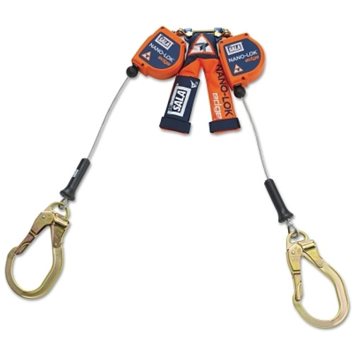 Nano-Lok Edge Twin-Leg Quick Connect Self Retracting Lifeline Cables, Lock Hook (1 EA)