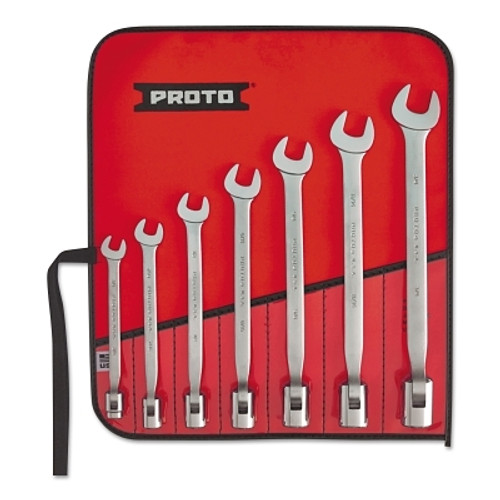 Proto Torqueplus Flex Head Wrench Sets, 7 Piece with Roll, Inch, 12 Point (1 SET / SET)