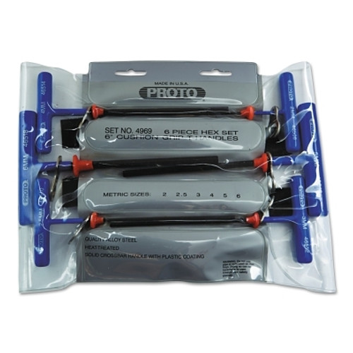 Tether-Ready Metric T-Handle Hex Key Sets, Metric, 3 in - 4 in (1 EA)