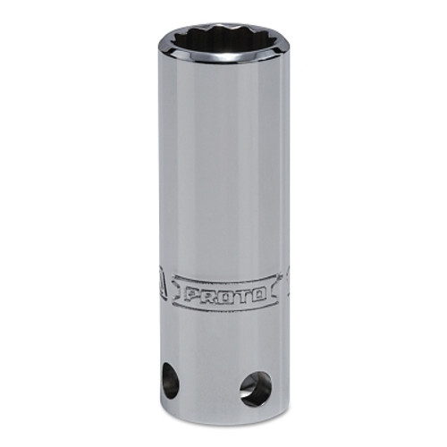 Proto Tether-Ready Drive Deep Sockets, 3/8 in Drive, 1/2 in, 2 1/8 in L, 12 Points (1 EA / EA)