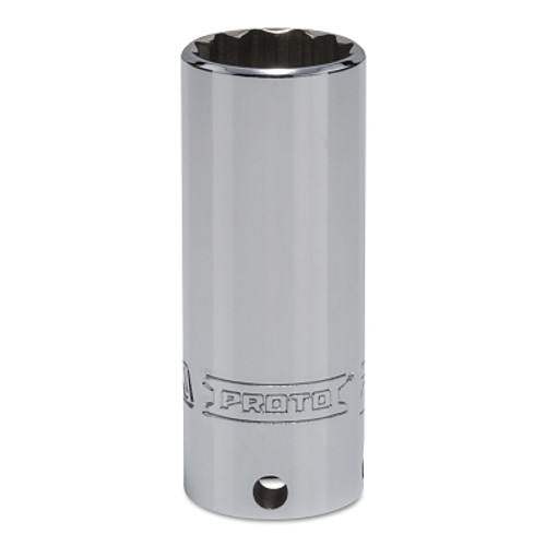 Proto Tether-Ready Drive Deep Sockets, 3/8 in Drive, 21 mm, 2 3/4 in L, 12 Points (1 EA / EA)