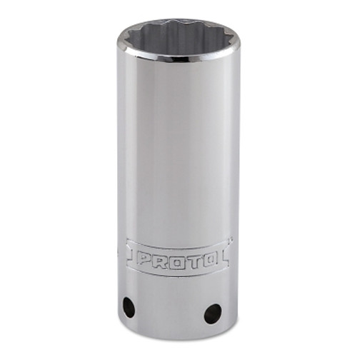 Proto Tether-Ready Drive Deep Sockets, 1/2 in Drive, 1 in, 3 1/4 in L, 12 Points (1 EA / EA)
