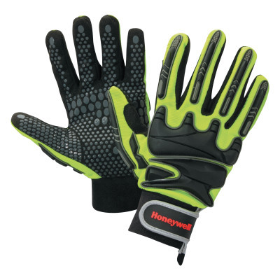 Honeywell RIG DOG Impact Gloves, Yellow/Black/Gray, Large (12 DZ/EA)
