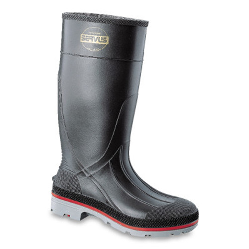 XTP PVC Plain Toe Boots, 15 in H, Size 9, Black/Red/Gray (1 PR / PR)