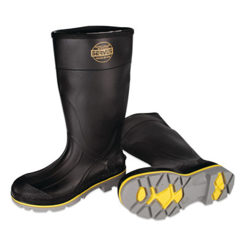 XTP PVC Steel Toe Knee Boots, 15 in H, Size 11, Black/Gray/Yellow (1 PR / PR)