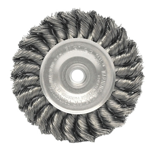 Weiler Standard Twist Knot Wire Wheel, 4 in D x 1/2 in W, .0118 in Stainless Steel (1 EA / EA)
