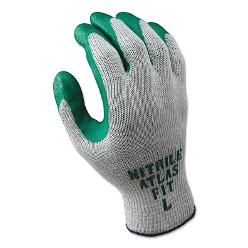 Atlas Fit 350 Nitrile-Coated Gloves, Medium, Gray/Green (1 DZ / DZ)