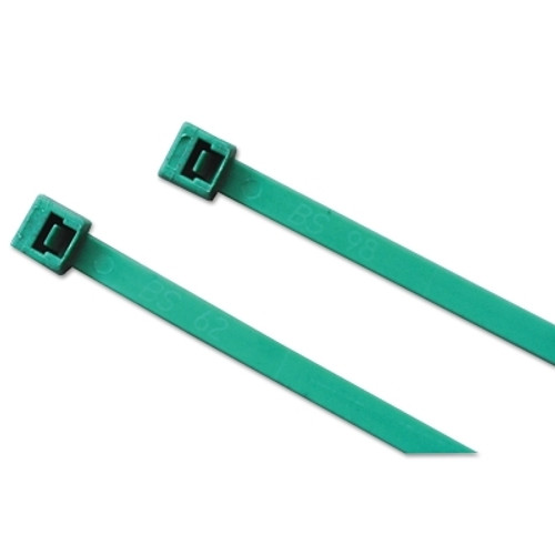 Anchor Brand Metal Detectable Cable Ties, 40 lb Tensile Strength, 8.7 in L, Teal, 100 Ea/Bag (100 EA / BG)