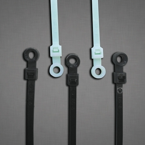 Anchor Brand General Purpose Cable Ties with Mounting Hole, 50 lb Tensile, 8.1 in L, Natural, 100 Ea/Bag (100 EA / BG)