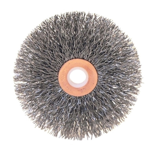 Anchor Brand Stainless/Aluminum Small Crimped Wheel Brushes, 3 x 5/8, 0.014, 1/2 - 3/8" (10 EA / PK) Anchor Brand Stainless/Aluminum Small Crimped Wheel Brushes, 3 x 5/8, 0.014, 1/2 - 3/8" (10 EA / PK)