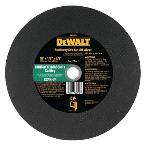 DeWalt Stationary Saw Wheels, 10 in, 5/8 in Arbor, C24R, 6,100 rpm (10 EA / BOX)
