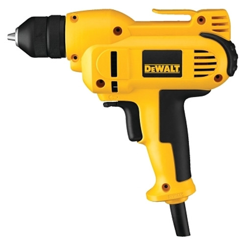 DeWalt 3/8 in Heavy-Duty VSR Drills, Keyless Chuck, 2,500 rpm, 8 A, Heavy Duty Kit Box (1 KT / KT)