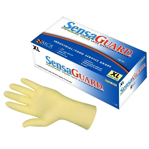 Disposable Latex Gloves, Powder Free, Rolled Cuff, 5 mil, Nat. White, X-Large (100 EA / BOX)