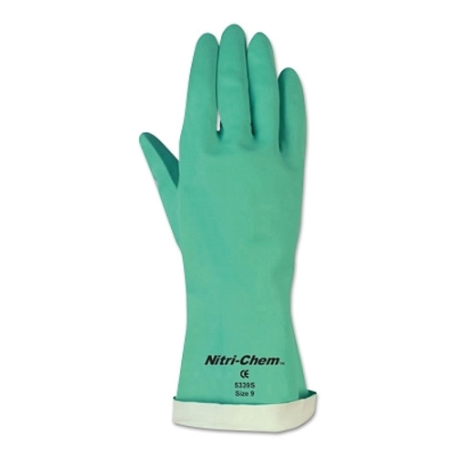 Unsupported Nitrile Gloves, Straight; Gauntlet Cuff, Flocked Lined, Size 7 (12 PR / DOZ)
