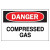 Chemical & Hazardous Material Signs, Danger, Compressed Gas, White/Red/Black (1 EA)