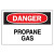 Chemical & Hazardous Material Signs, Danger, Propane, White/Red/Black (1 EA)