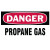Gas Cylinder Lockout Labels, Danger Propane, 5 in W x 3 in L, White/Red (10 EA / PKG)