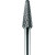 Pferd Carbide Taper/Radius Bur Bit, 1/2"Dia. x 1 1/8"L Cut, 1/4" Shank, Alt. Diamond (1 EA / EA)